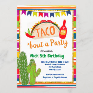 Mexican Taco Bout a Party Birthday Invitation