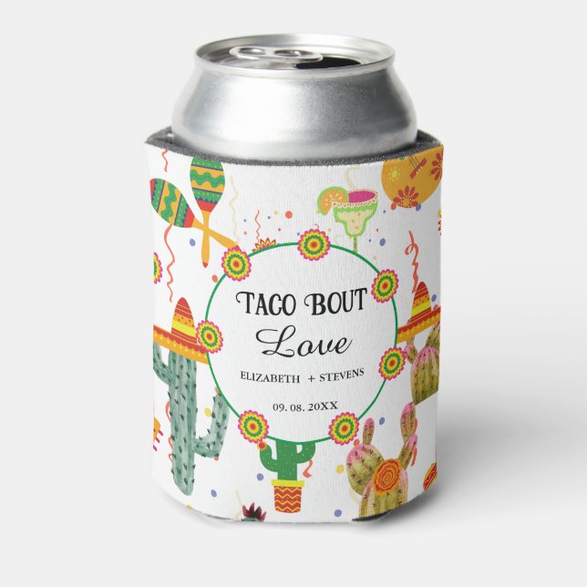 Mexican Taco Bout Love Bridal Shower Party Favour Can Cooler (Can Back)