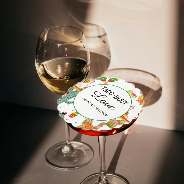 Mexican Taco Bout Love Bridal Shower Party Favour Paper Coaster (Creator Uploaded)
