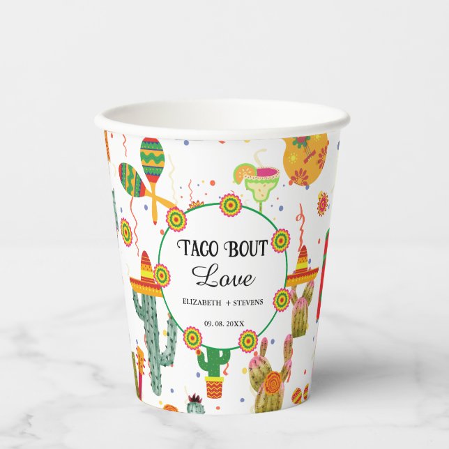 Mexican Taco Bout Love Bridal Shower Party Favour Paper Cups (Front)