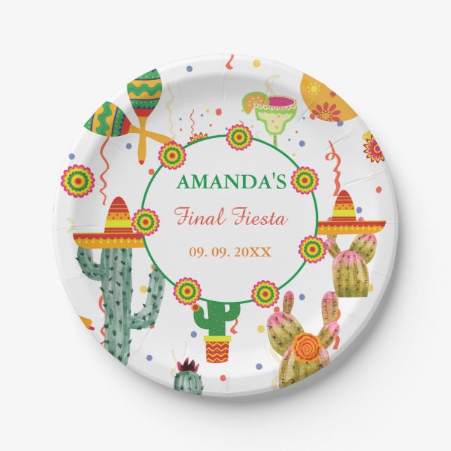 Mexican Taco Bout Love Bridal Shower Party Favour Paper Plate (Front)