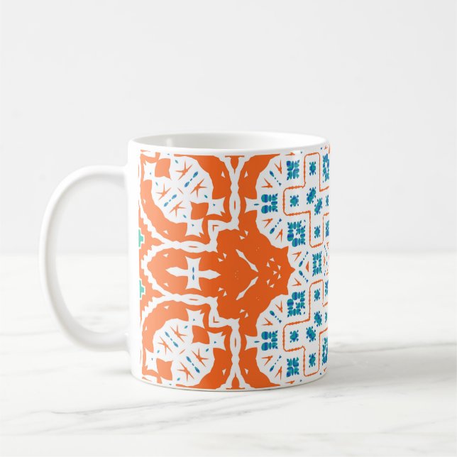 Mexican Talavera: Antique Ceramic Seamless Coffee Mug (Left)