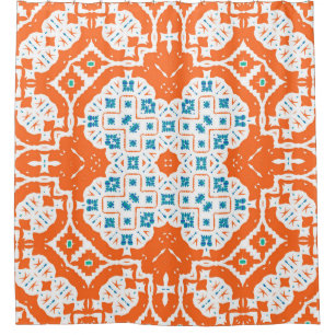 Mexican Talavera: Antique Ceramic Seamless Shower Curtain