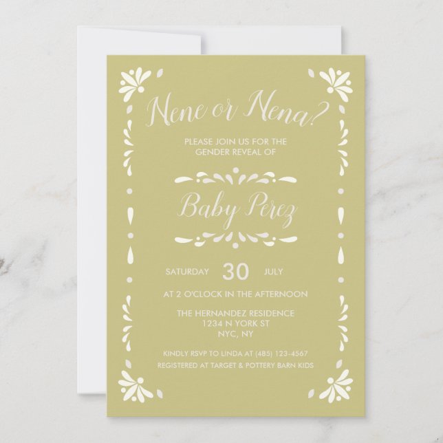 Mexican Talavera Baby Invitation (Front)