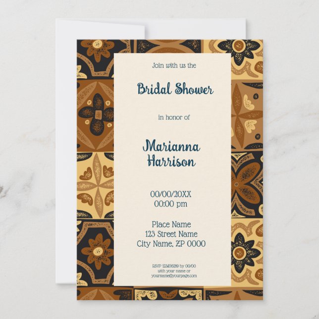 Mexican Talavera Design Bridal Shower Invitation (Front)