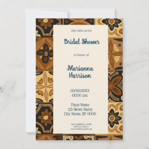 Mexican Talavera Design Bridal Shower Invitation