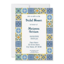 Mexican Talavera Design Bridal Shower Invitation
