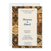 Mexican Talavera Design Wedding Invitation