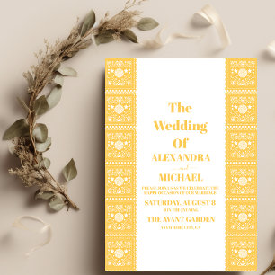 Mexican Talavera Design Wedding Invitation