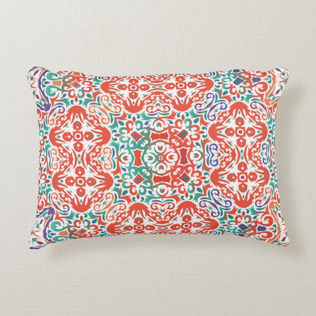 Mexican Talavera: Ethnic Tile Collage. Decorative Cushion (Front)