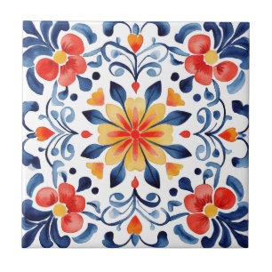 Mexican Talavera Hacienda Style Bright Tile