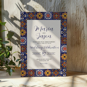 Mexican Talavera Majolica Colorful Classic Wedding Invitation
