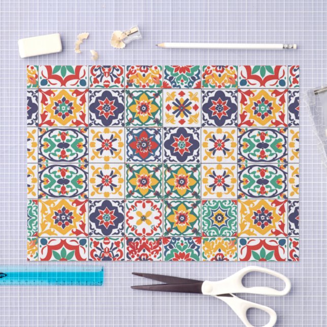 Mexican Talavera Pattern Tissue Paper (Craft)