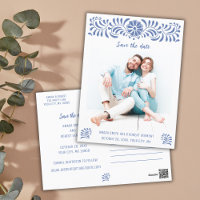 MEXICAN TALAVERA SAVE THE DATE POSTCARD