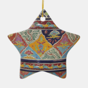 Mexican Talavera style pottery Ceramic Tree Decoration