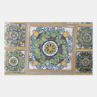 Mexican Talavera style tiles Rectangular Sticker