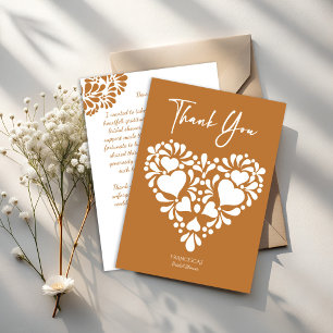 Mexican talavera terracotta bridal shower thank you card