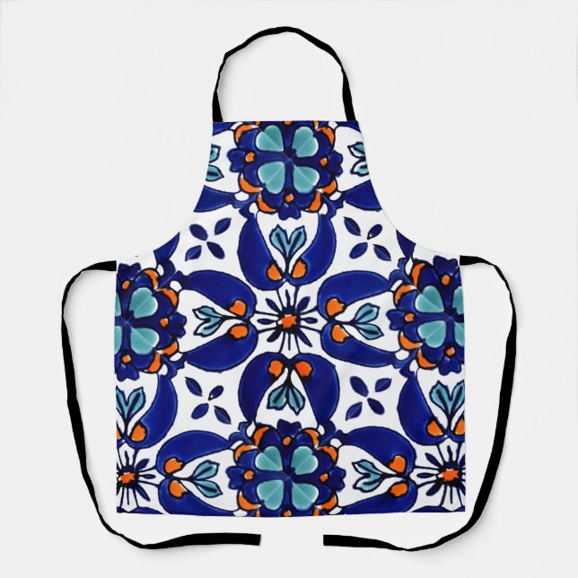 Mexican Talavera Terracotta Tile Design No. 1 Apron (Front)