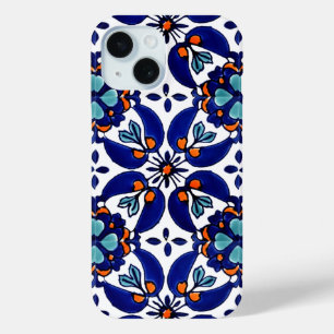Mexican Talavera Terracotta Tile Design No. 1 iPhone 15 Case