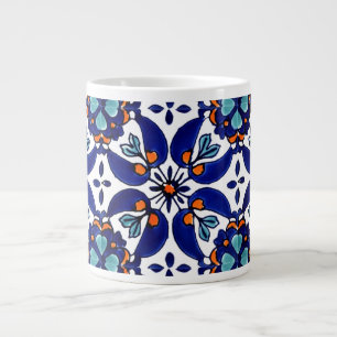 Mexican Talavera Terracotta Tile Design No. 1 Large Coffee Mug