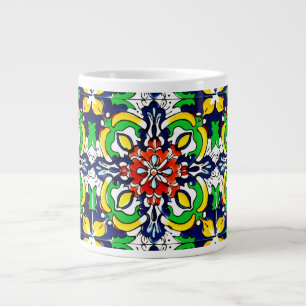 Mexican Talavera Terracotta Tile Design No. 7 Large Coffee Mug