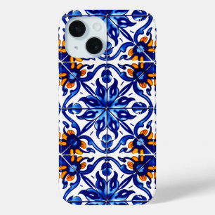 Mexican Talavera Terracotta Tile Design No. 8 iPhone 15 Case