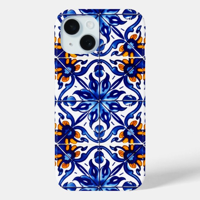 Mexican Talavera Terracotta Tile Design No. 8 Case-Mate iPhone Case (Back)