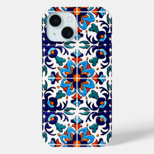 Mexican Talavera Terracotta Tile Design No. 9 iPhone 15 Case