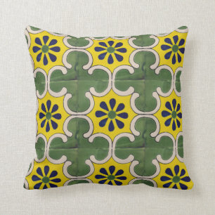 Mexican Talavera Tile double-sided throw pillows