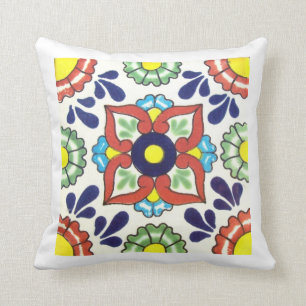 Mexican Talavera Tile double-sided throw pillows