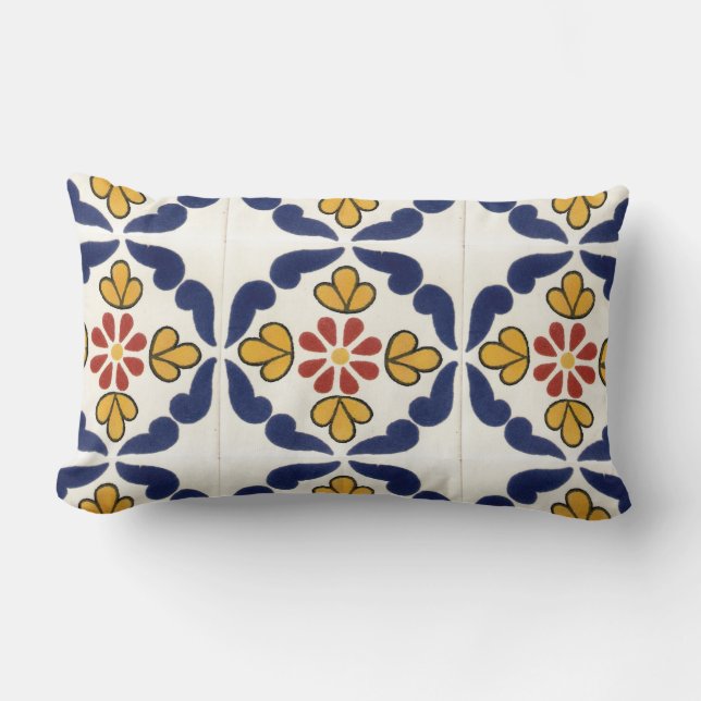 Mexican Talavera Tile double-sided throw pillows (Front)