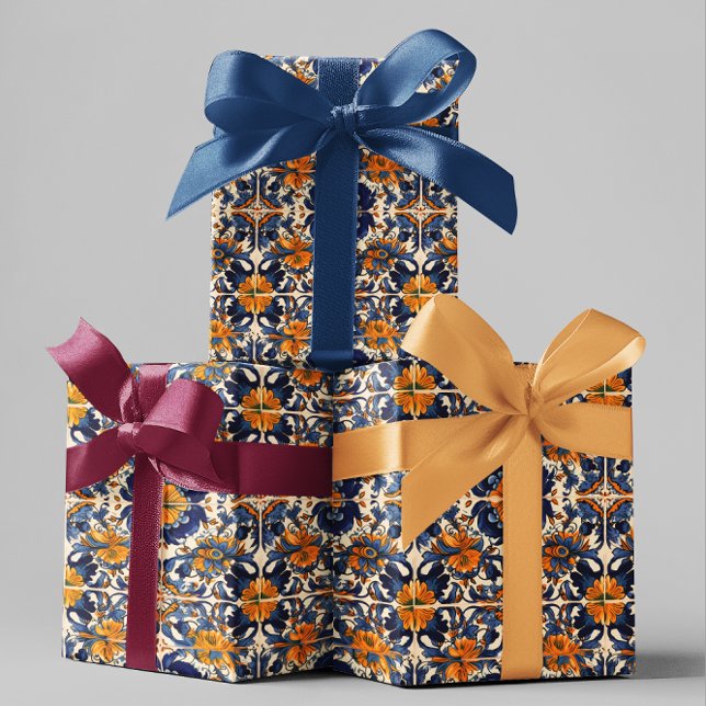 Mexican Talavera Tile Pottery  Wrapping Paper (Creator Uploaded)
