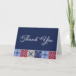 Mexican Talavera Tile Wedding Thank You Cards