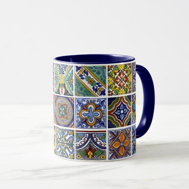 Mexican Talavera Tiles Mug (Front Right)