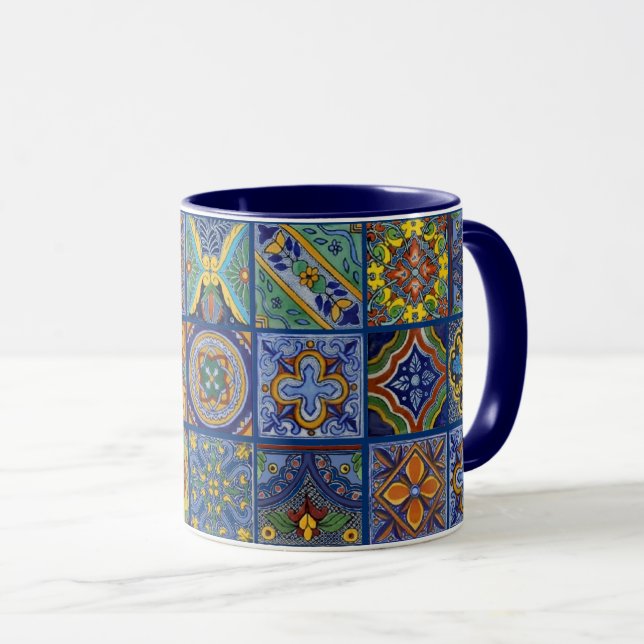 Mexican Talavera Tiles Mug (Front Right)