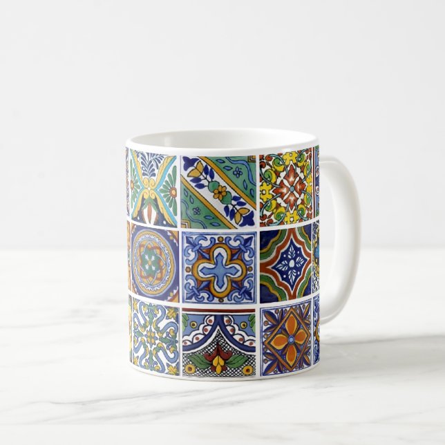Mexican Talavera Tiles Mug (Front Right)
