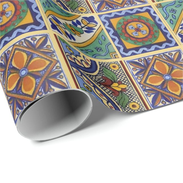Mexican Talavera Tiles Wrapping Paper (Roll Corner)