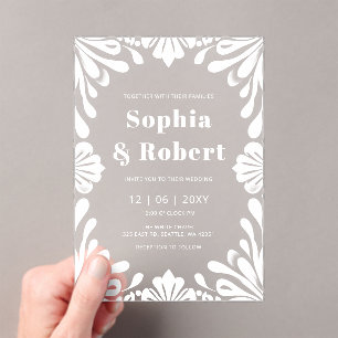 Mexican Talavera Wedding  Acrylic Invitations
