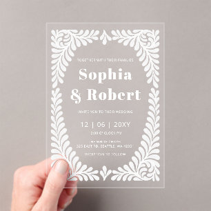 Mexican Talavera Wedding  Acrylic Invitations