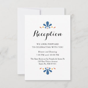 Mexican Talavera Wedding Reception Card