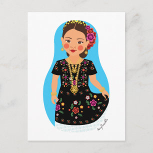 Mexican, Tehuana Matryoshka Postcard