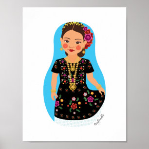 Mexican, Tehuana Matryoshka Poster