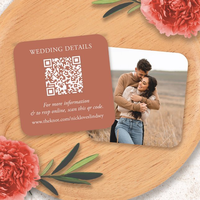 Mexican Terra Cotta QR Code RSVP Card (Mexican Terra Cotta QR Code RSVP Card)