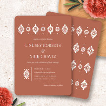 Mexican Terra Cotta Wedding Invitation