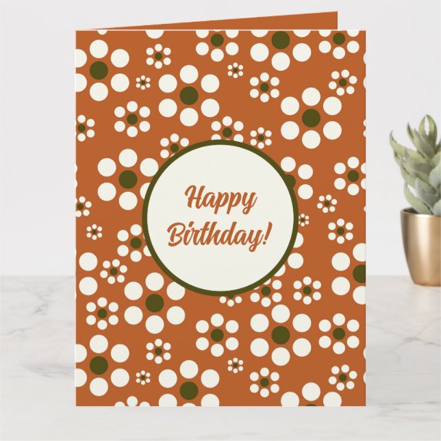 Mexican terracotta floral flowers card (Small Plant)