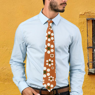 Mexican terracotta floral flowers tie