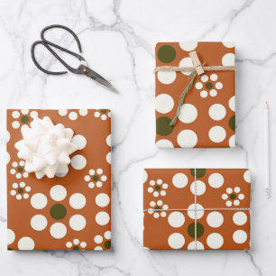 Mexican terracotta floral flowers wrapping paper sheet