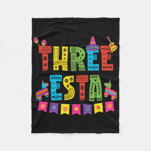 Mexican Theme 3rd Birthday 3 Year Old Kids Three E Fleece Blanket