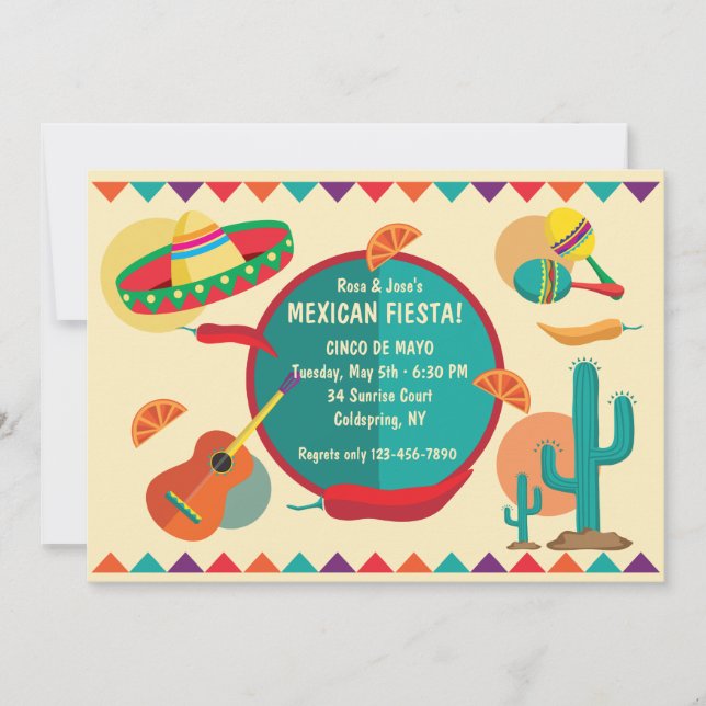 Mexican Theme Cinco de Mayo Party Invitation (Front)
