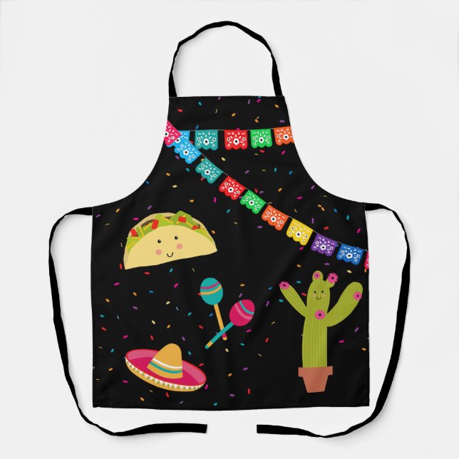 Mexican Theme Cute Colourful Summer Party  Apron (Front)